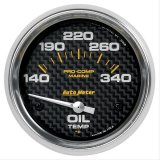 Autometer Marine Carbon Fiber Electric Oil Temperature Gauge 2-5/8in 140-300 Deg F thumbnail 1
