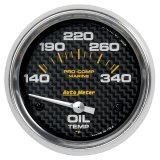 Autometer Marine Carbon Fiber Electric Oil Temperature Gauge 2-5/8in 140-300 Deg F thumbnail 4