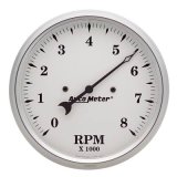 Autometer 5 inch 8000rpm In-Dash Old Tyme Tachometer - White thumbnail 1
