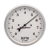 Autometer 5 inch 8000rpm In-Dash Old Tyme Tachometer - White thumbnail 2