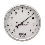 Autometer 5 inch 8000rpm In-Dash Old Tyme Tachometer - White thumbnail 3