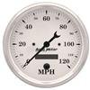 Autometer 5 inch 120mph Electric Programable w/ LCD ODO Old Tyme Speedometer - White thumbnail 6