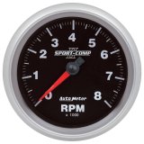 Autometer Sport-Comp II 3-3/8in 8K RPM SPN 190 Tachometer thumbnail 1