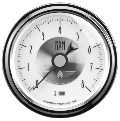 Autometer Prestige Pearl Series - Tachometer 3 3/8in 8K RPM In-Dash