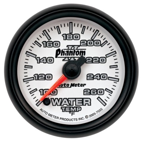 Autometer Phantom II 52mm Full Sweep Electronic 100-260 Deg F Water Temperature Gauge thumbnail 3
