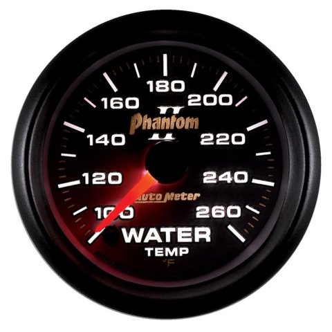 Autometer Phantom II 52mm Full Sweep Electronic 100-260 Deg F Water Temperature Gauge thumbnail 5