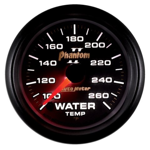 Autometer Phantom II 52mm Full Sweep Electronic 100-260 Deg F Water Temperature Gauge thumbnail 7