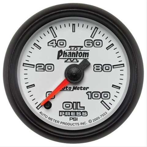 Autometer Phantom II 52mm Full Sweep Electronic 0-100 PSI Oil Pressure Gauge