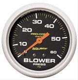 Autometer Blower Pressure w/ Memory 60PSI Liquid Filled Mechanical Boost Gauge thumbnail 1