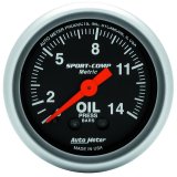 Autometer Sport Comp 52.4 mm Mechanical 0-14 Kg/ Cm2 Oil Pressure Metric Gauge thumbnail 4