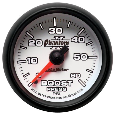 Autometer Phantom II 52.4mm Mechanical 0-60 PSI Boost Gauge thumbnail 5