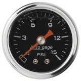 Autometer AutoGage 1.5in Liquid Filled Mechanical 0-15 PSI Fuel Pressure Gauge - Black thumbnail 4