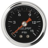 Autometer AutoGage 1.5in Liquid Filled Mechanical 0-15 PSI Fuel Pressure Gauge - Black thumbnail 6
