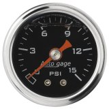 Autometer AutoGage 1.5in Liquid Filled Mechanical 0-15 PSI Fuel Pressure Gauge - Black thumbnail 7