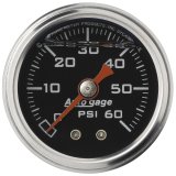 Autometer AutoGage 1.5in Liquid Filled Mechanical 0-60 PSI Fuel Pressure Gauge - Black thumbnail 1