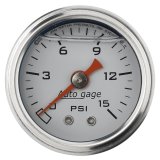 Autometer AutoGage 1.5in Liquid Filled Mechanical 0-15 PSI Fuel Pressure Gauge - White thumbnail 6