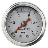 Autometer AutoGage 1.5in Liquid Filled Mechanical 0-15 PSI Fuel Pressure Gauge - White thumbnail 7