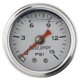 Autometer AutoGage 1.5in Liquid Filled Mechanical 0-15 PSI Fuel Pressure Gauge - White thumbnail 9