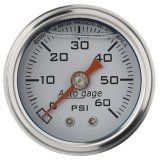 Autometer AutoGage 1.5in Liquid Filled Mechanical 0-60 PSI Fuel Pressure Gauge - White thumbnail 2