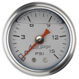 Autometer AutoGage 1.5in Liquid Filled Mechanical 0-15 PSI Fuel Pressure Gauge - Silver thumbnail 2