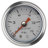 Autometer AutoGage 1.5in Liquid Filled Mechanical 0-15 PSI Fuel Pressure Gauge - Silver thumbnail 3