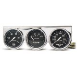 Autometer AutoGage Chrome Console 52.4mm Mech 0-100 PSI Oil Press/ 10-16 V / 130-280 Deg Water Temp thumbnail 2