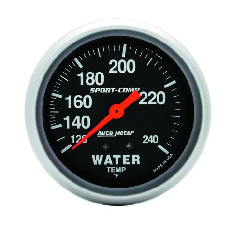 Autometer Sport-Comp 2 5/8in 120-240 F Mechanical Water Temp Gauge thumbnail 4