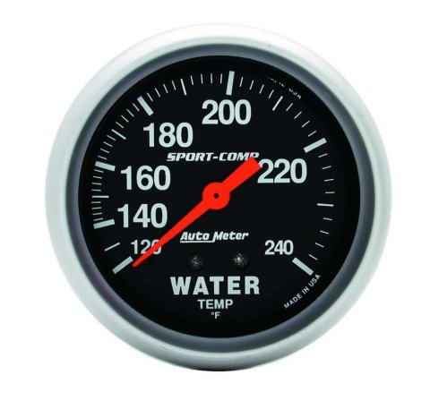 Autometer Sport-Comp 2 5/8in 120-240 F Mechanical Water Temp Gauge thumbnail 8