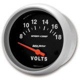 Autometer Sport-Comp 2 5/8in 8-18 Volt Short Sweep Electric Voltmeter Gauge thumbnail 2