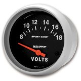Autometer Sport-Comp 2 5/8in 8-18 Volt Short Sweep Electric Voltmeter Gauge thumbnail 3