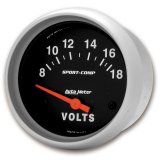 Autometer Sport-Comp 2 5/8in 8-18 Volt Short Sweep Electric Voltmeter Gauge thumbnail 5