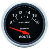 Autometer Sport-Comp 2 5/8in 8-18 Volt Short Sweep Electric Voltmeter Gauge thumbnail 7