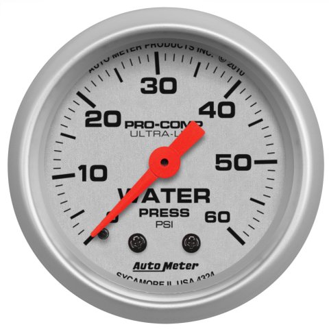 Autometer Ultra-Lite 52mm 60 PSI Mechanical Water Pressure Gauge thumbnail 3