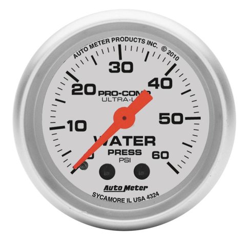Autometer Ultra-Lite 52mm 60 PSI Mechanical Water Pressure Gauge thumbnail 4