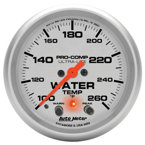 Autometer 66.7mm 100-260 degree F Full Sweep Electronic w/ Peak and Warning Water Temperature Gauge thumbnail 4