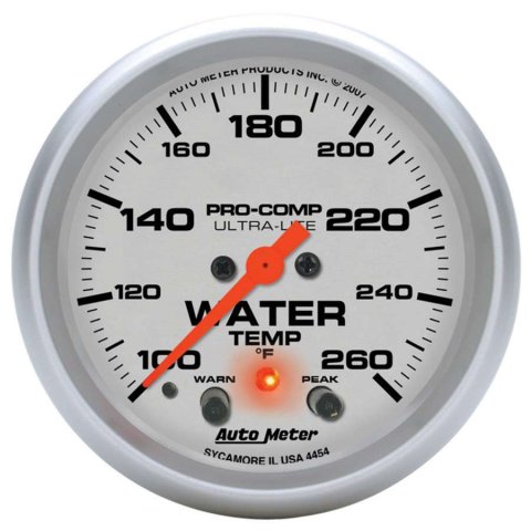 Autometer 66.7mm 100-260 degree F Full Sweep Electronic w/ Peak and Warning Water Temperature Gauge thumbnail 8