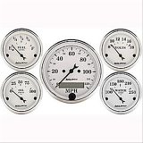 Autometer Old Tyme White 5 Piece Kit (Elec Speed/Elec Oil Press/Water Temp/Volt/Fuel Level) In-Dash thumbnail 1