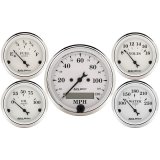 Autometer Old Tyme White 5 Piece Kit (Elec Speed/Elec Oil Press/Water Temp/Volt/Fuel Level) In-Dash thumbnail 3