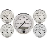 Autometer Old Tyme White 5 Piece Kit (Elec Speed/Elec Oil Press/Water Temp/Volt/Fuel Level) In-Dash thumbnail 4