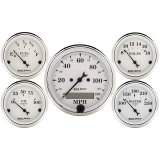 Autometer Old Tyme White 5 Piece Kit (Elec Speed/Elec Oil Press/Water Temp/Volt/Fuel Level) In-Dash thumbnail 5