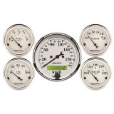 Autometer Old Tyme White 5 Pc Kit-Elec Speed(Km/H)/Elec Oil Press/Water Temp/Volt/Fuel Level thumbnail 4