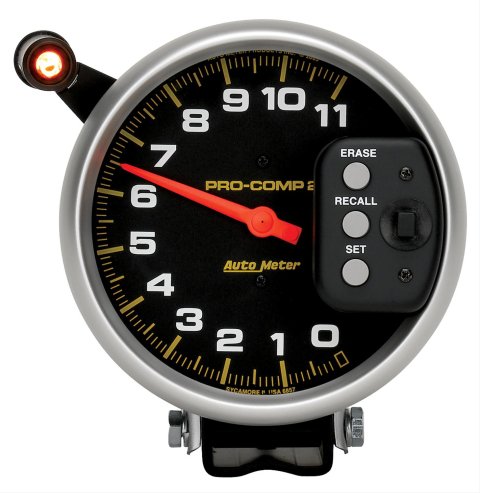 Autometer 5 inch 11000 RPM Single Range w/ Pro-Comp 2 & Memory Tachometer thumbnail 2
