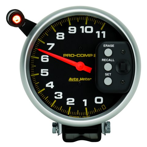 Autometer 5 inch 11000 RPM Single Range w/ Pro-Comp 2 & Memory Tachometer thumbnail 5