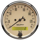 Autometer 3-1/8in 0-190km/h Antique Beige Elec. Programmable Speedometer thumbnail 2