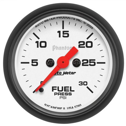 Autometer Phantom Fuel Pressure gauge 52mm 0-30 PSI Full Sweep Elec thumbnail 1
