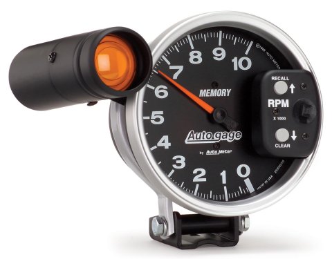 Autometer 5 inch 10K RPM w/ Monster Shift Lite / Memory Pedestal Tachometer thumbnail 4