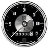 Autometer Prestige Series Black 3-3/8in 120mph Electronic Programmable Speedometer Gauge thumbnail 1