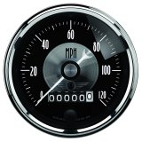 Autometer Prestige Series Black 3-3/8in 120mph Electronic Programmable Speedometer Gauge thumbnail 2