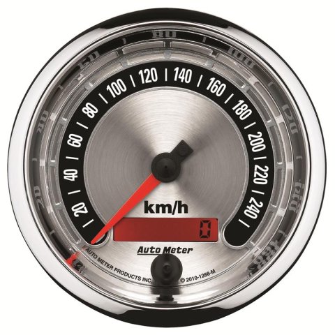 Autometer American Muscle 85.7mm Electric Programmable Metric 260kph Speedometer thumbnail 2