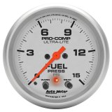 Autometer Ultra-Lite 66.7mm Full Sweep Elec 0-15 PSI Fuel Pressure w/ Peak Memory & Warning Gauge thumbnail 2